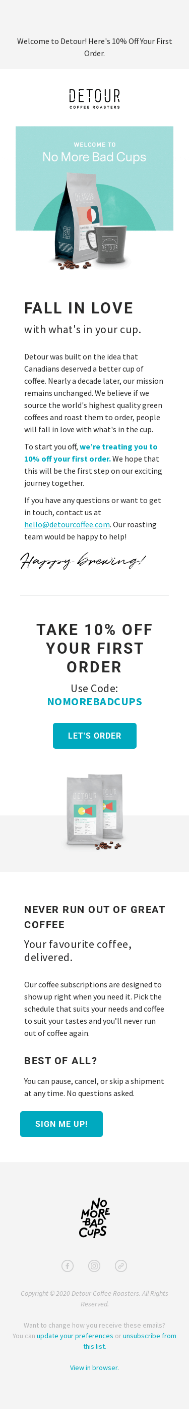 Welcome to Detour! Here's 10% off your first order