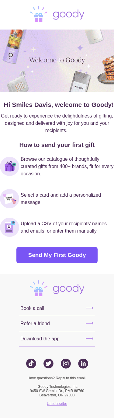 👋 Welcome to Goody, Smiles Davis!
