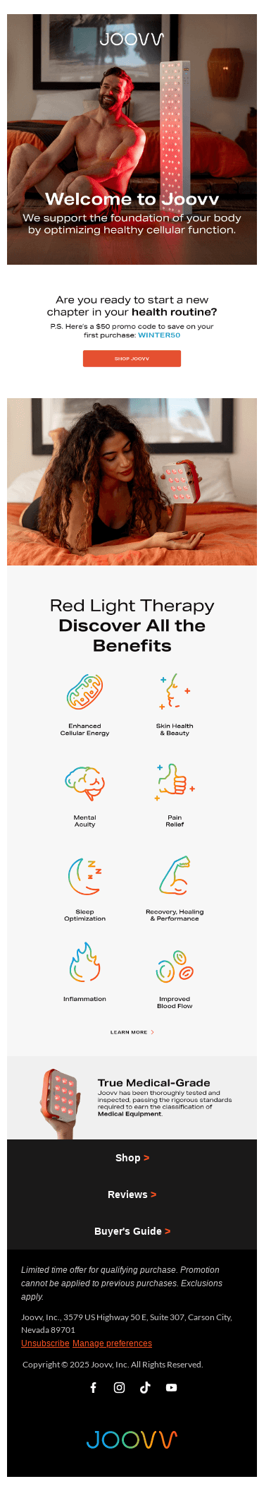 Welcome to Joovv 💥 Here’s a $50 promo code