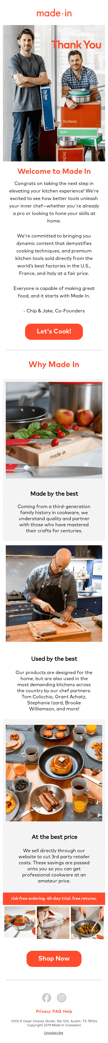 Welcome to Made In! 🔪🍳