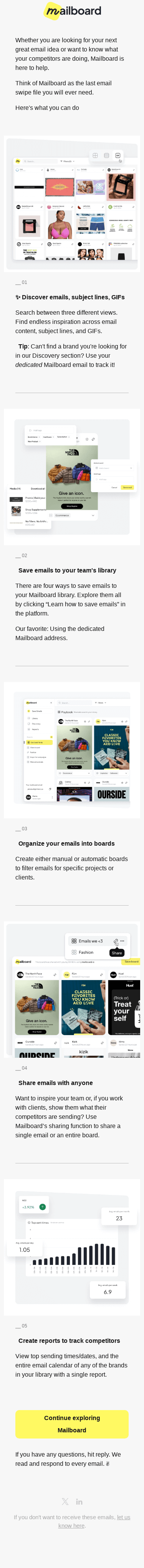 Welcome to Mailboard 🏈