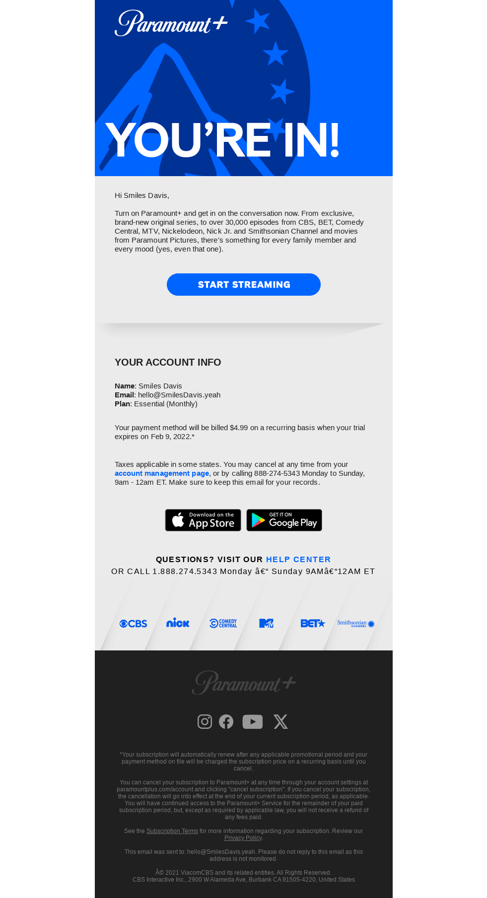 Welcome to Paramount+, Smiles Davis