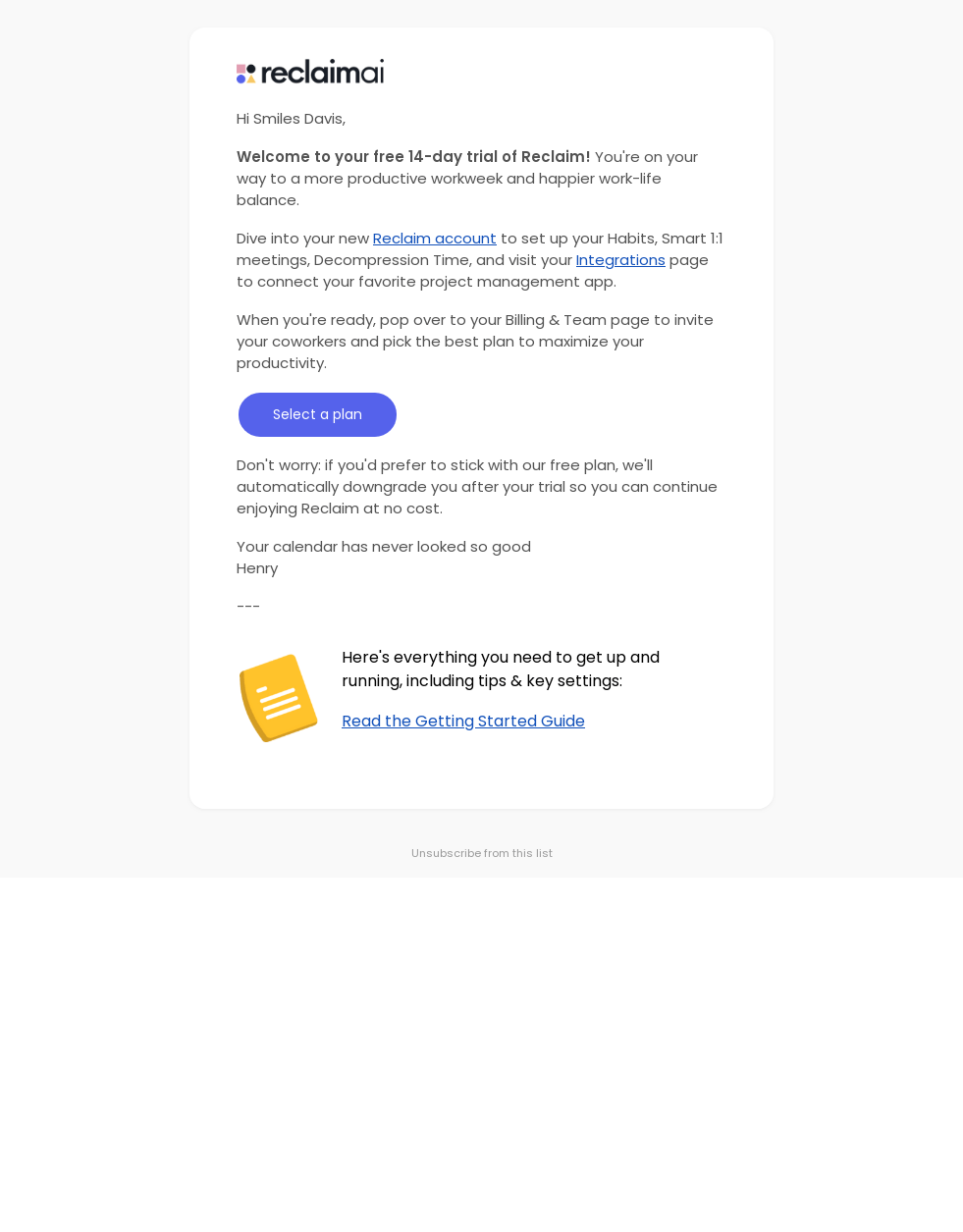 Welcome to Reclaim.ai 🎉