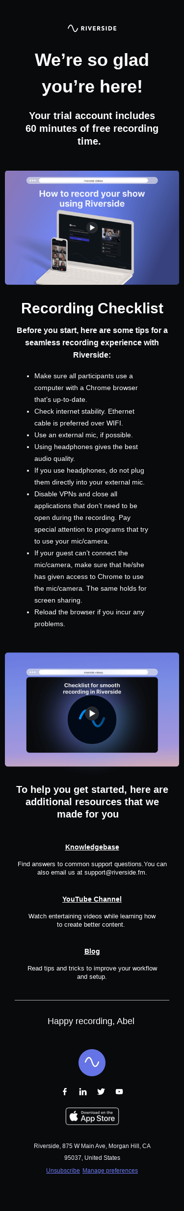 🎙️ Welcome to Riverside!