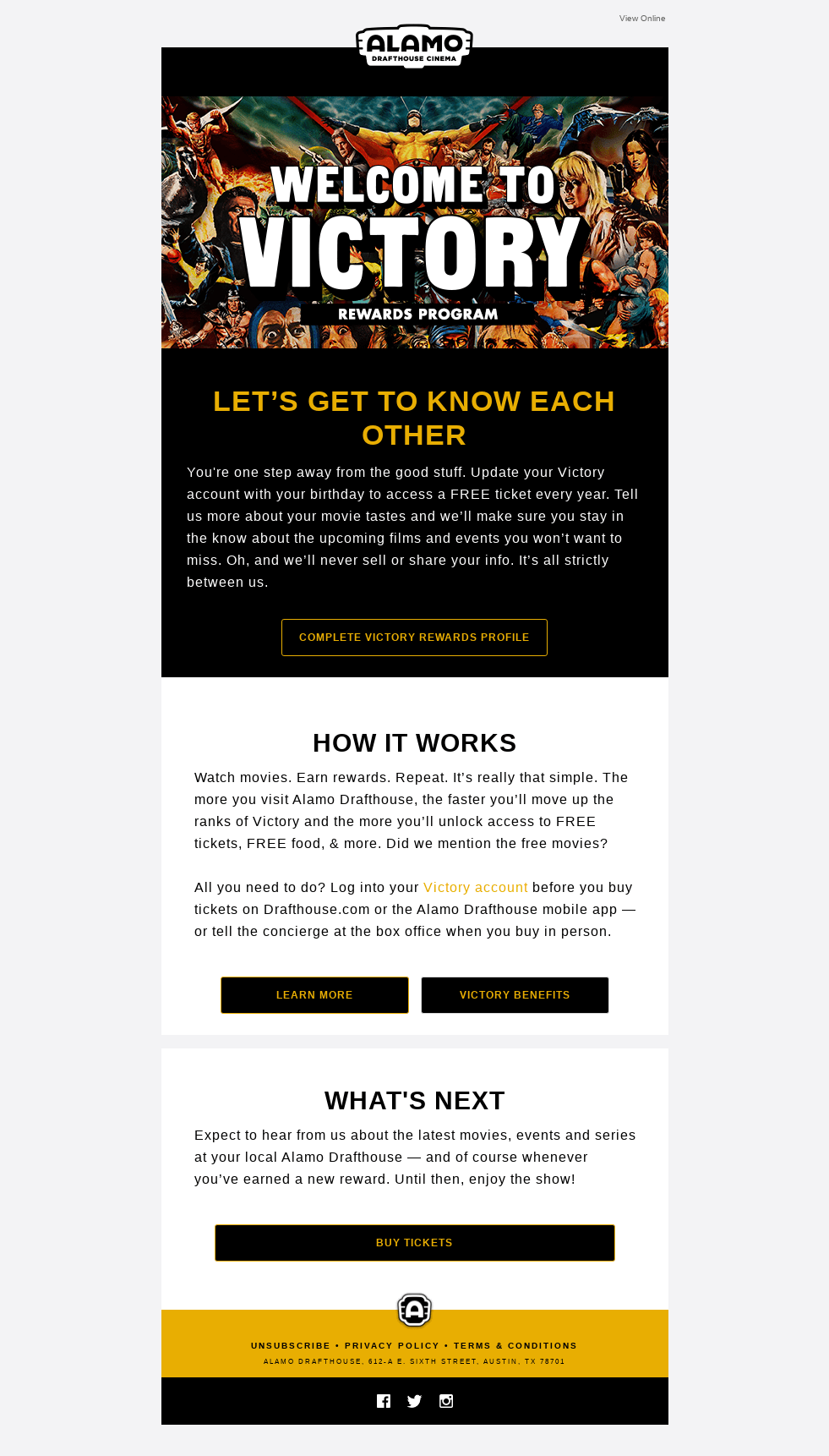 Welcome to the Alamo Victory Rewards Program