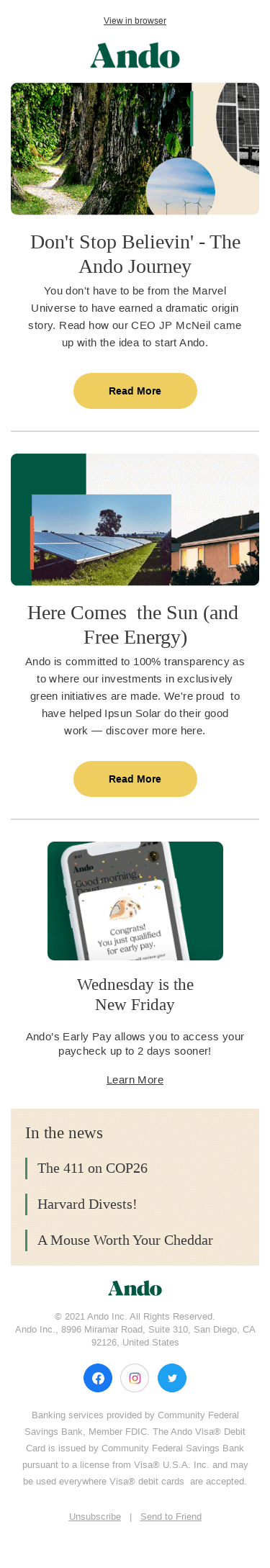 Welcome to the Ando Newsletter!