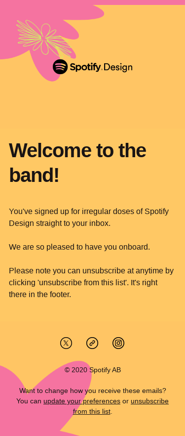 Welcome to the Spotify Design mailing list