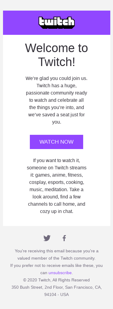 Welcome to Twitch