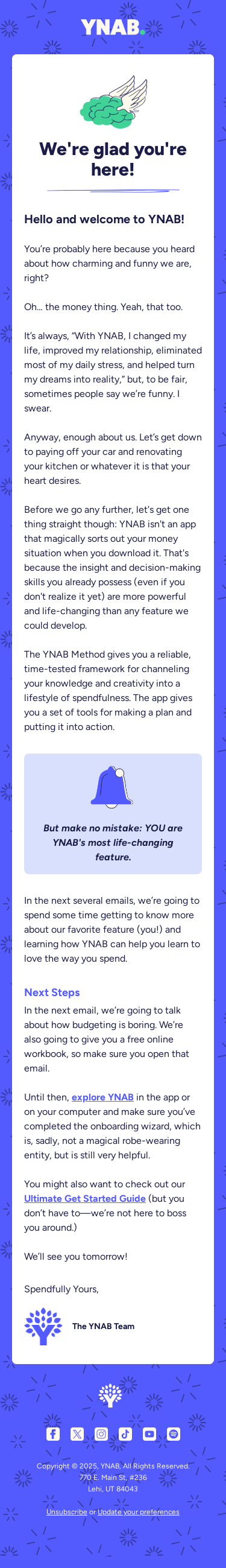 Welcome to YNAB! 🎉