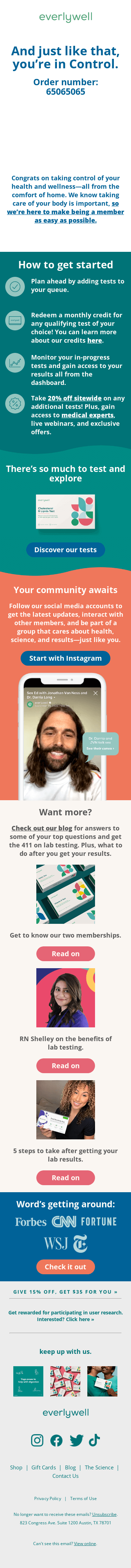 Welcome to your Everlywell Membership!