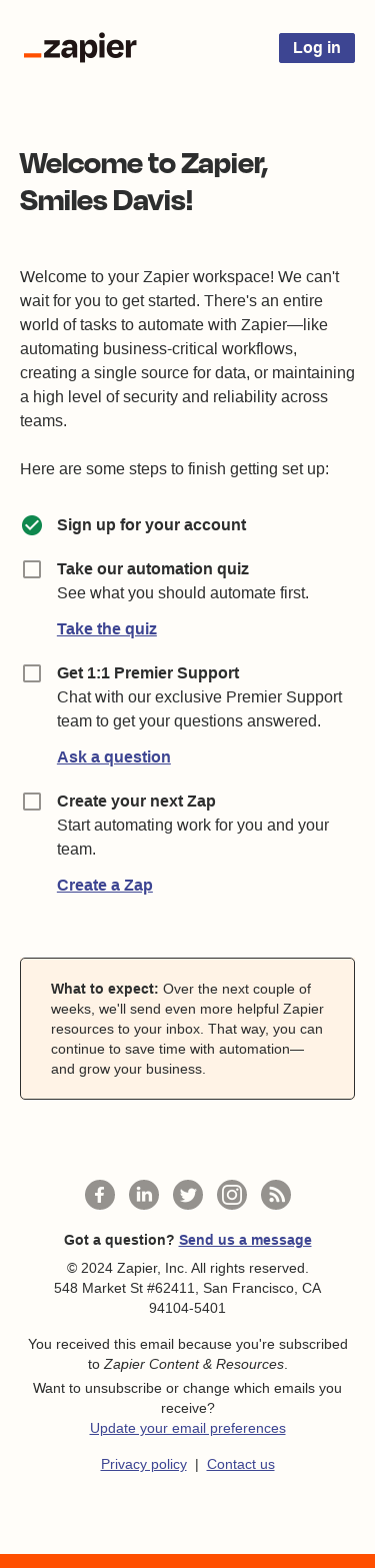 Welcome to Zapier!