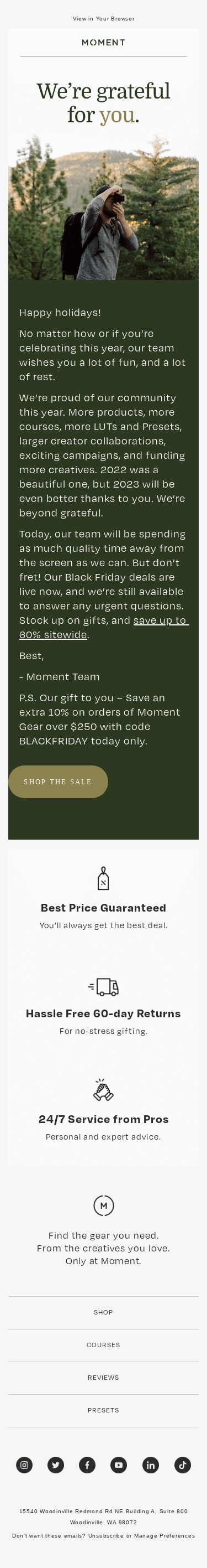 We're grateful for you.