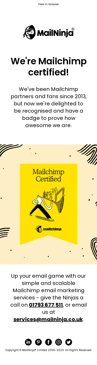 We're Mailchimp certified! 🎉