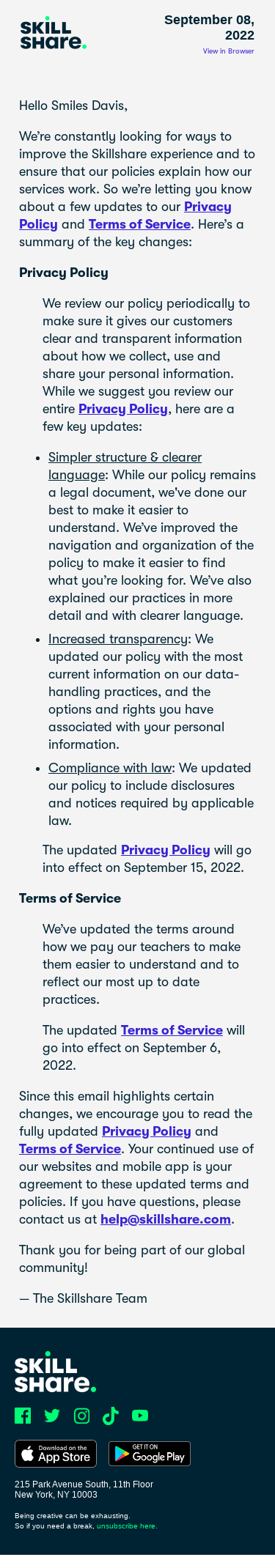 We’re updating our privacy policy and terms of service