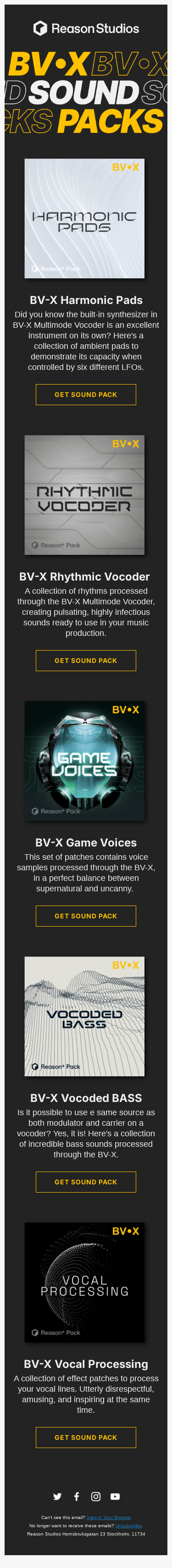 We've got BV-X Multimode Vocoder Sound Packs galore