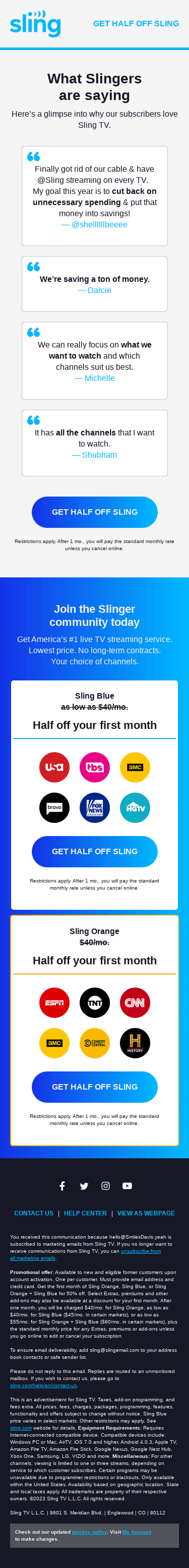 What are viewers saying about Sling TV?