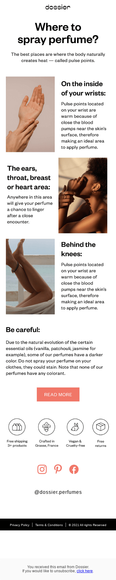 Where to spray perfume?