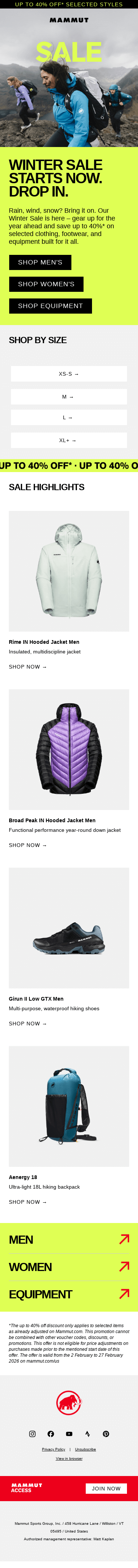 Winter Sale – up to 40% off now on ❄️🙌