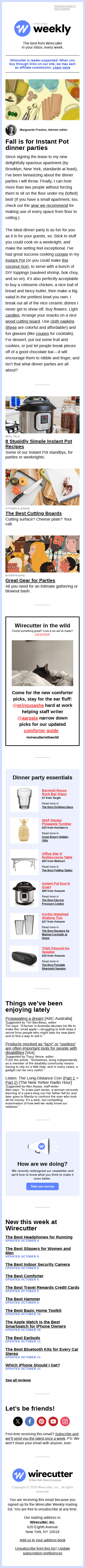 Wirecutter Weekly: Fall is for Instant Pot dinner parties