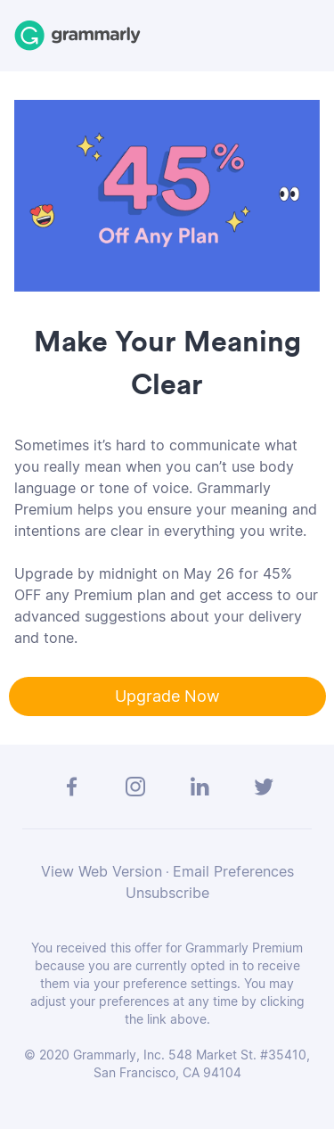 Working or learning remotely? Upgrade by Midnight on May 26 to get 45% OFF Premium!
