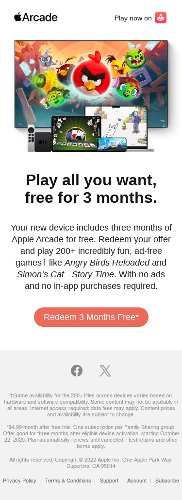 You just got 3 months of Apple Arcade for free