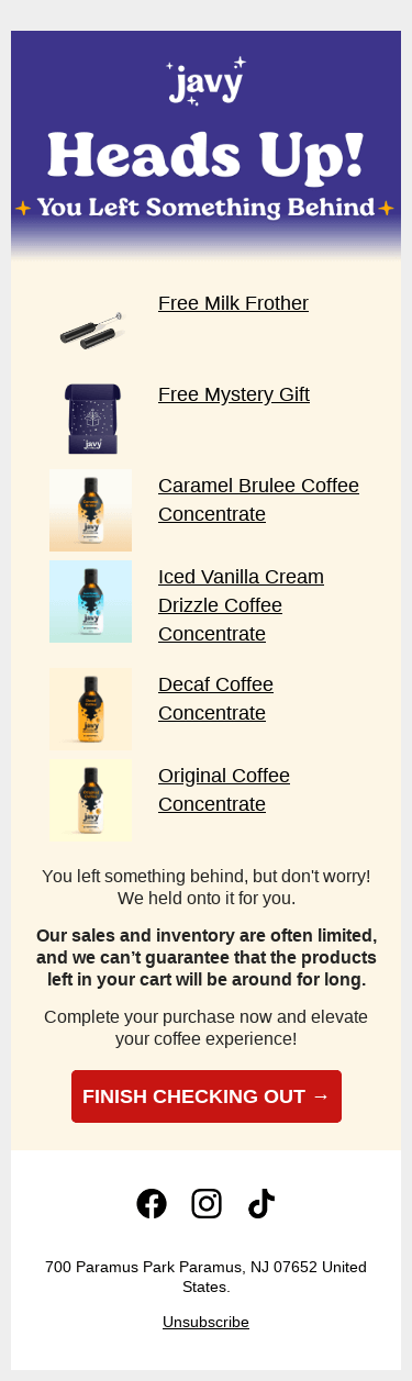 You left something behind 🛒