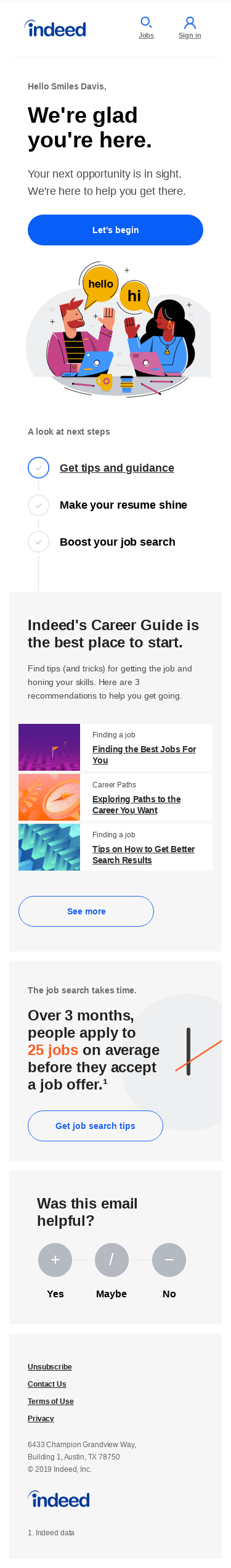 Your account is confirmed. What's next?