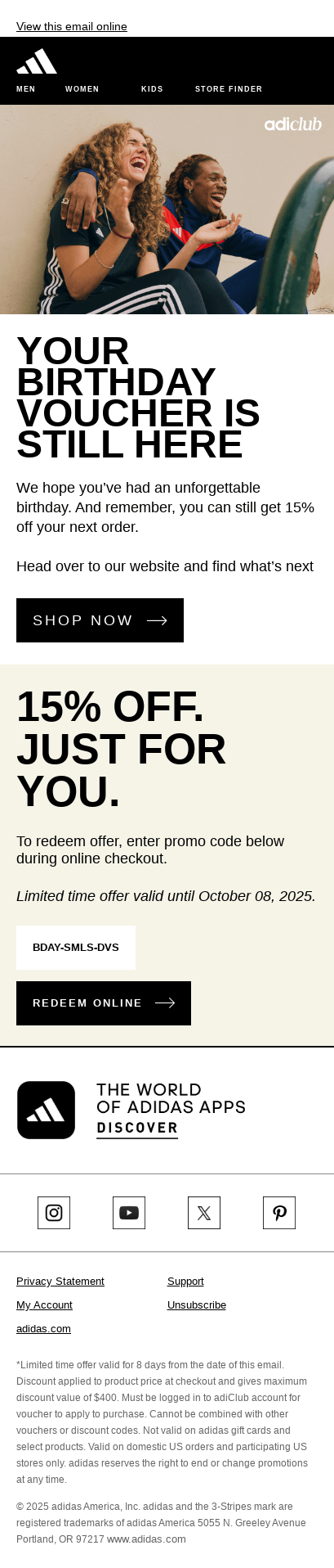 Your birthday gift is still available (get 15% off)