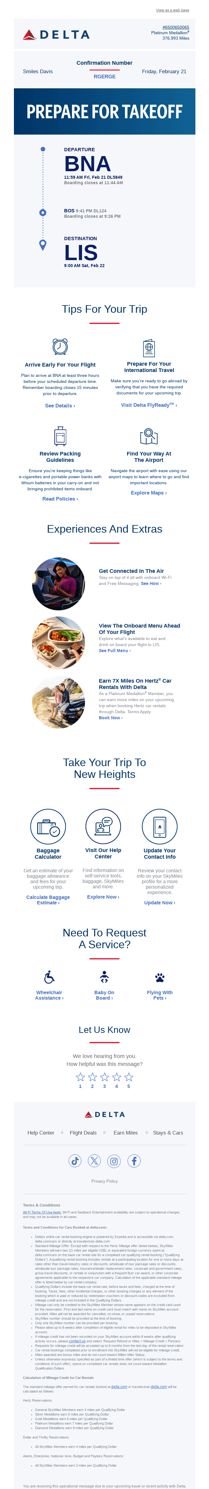 Your BNA > LIS Trip Details