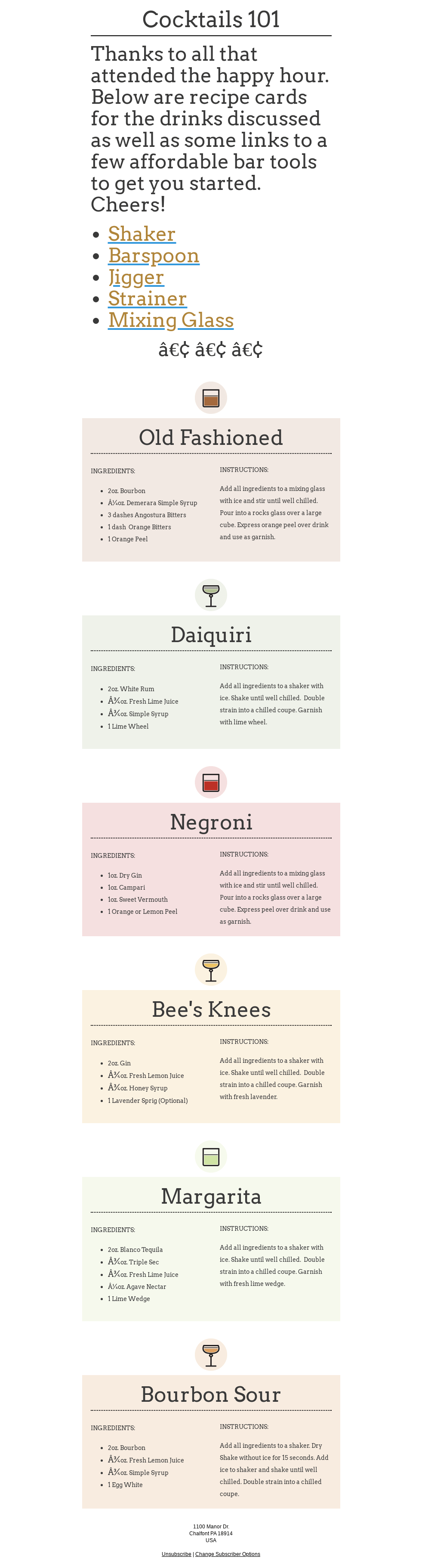 Your Cocktails 101 Recipes 🥃