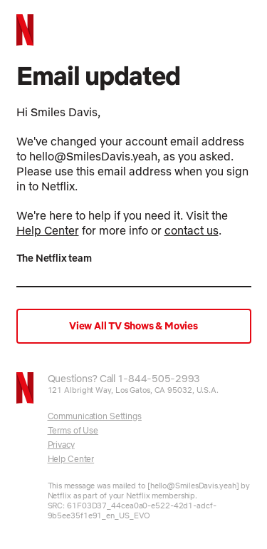 Your email address has been changed