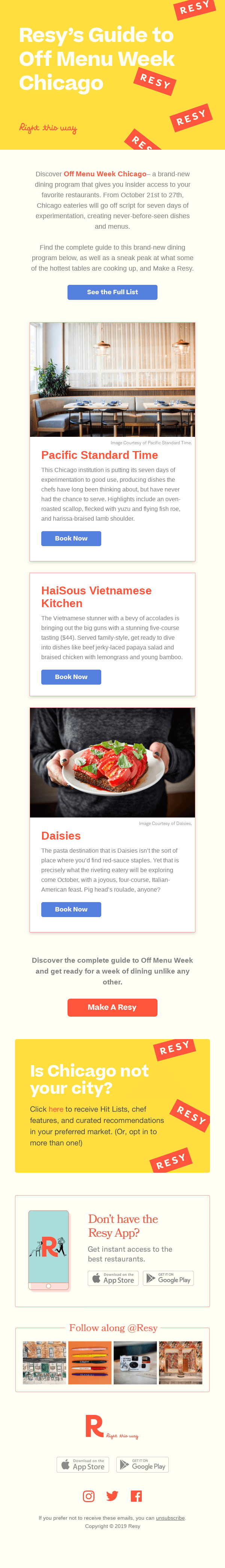 Your exclusive guide to Off Menu Week Chicago
