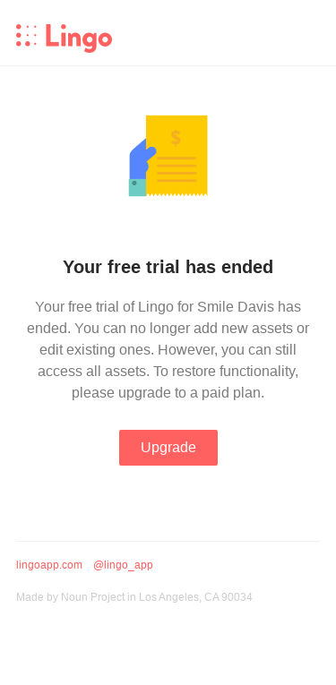 Your free trial has ended