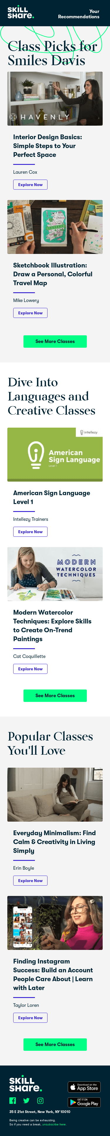 Your Personal Class Recommendations