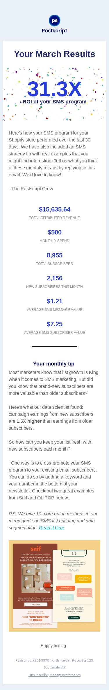 Your Postscript Results for March 🎉