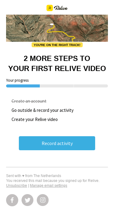Your Relive video is just 2 steps away!