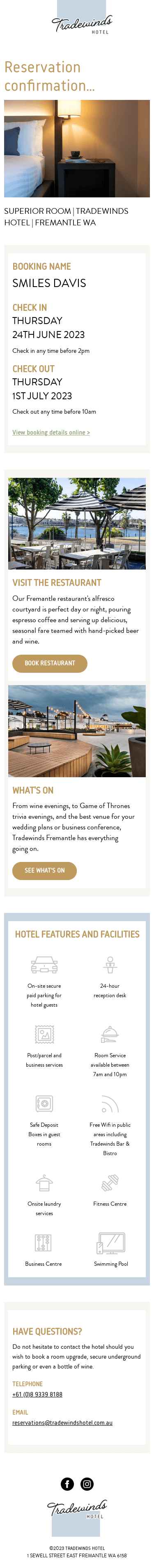 Your Reservation Confirmation