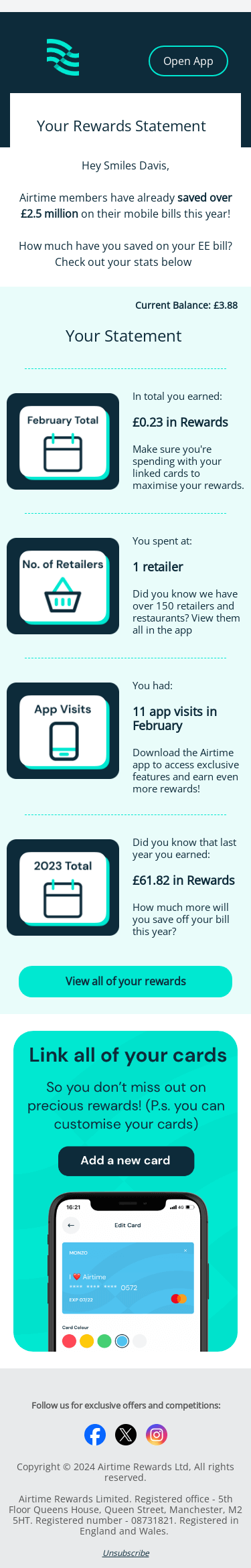 Your Rewards Statement is ready Smiles Davis 📈
