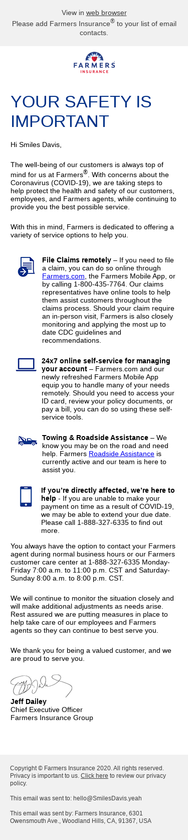 Your Safety is Important