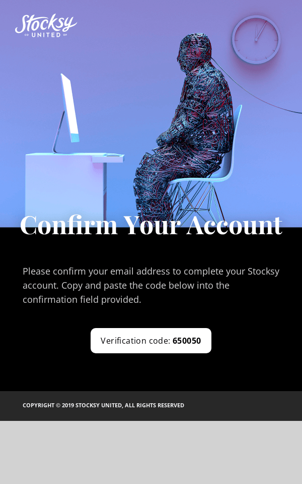 Your Stocksy United verification code.