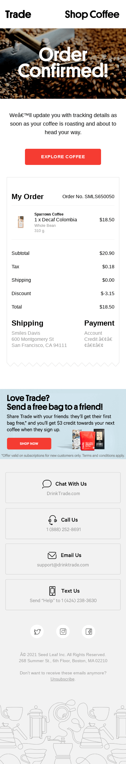 Your Trade Order ☕