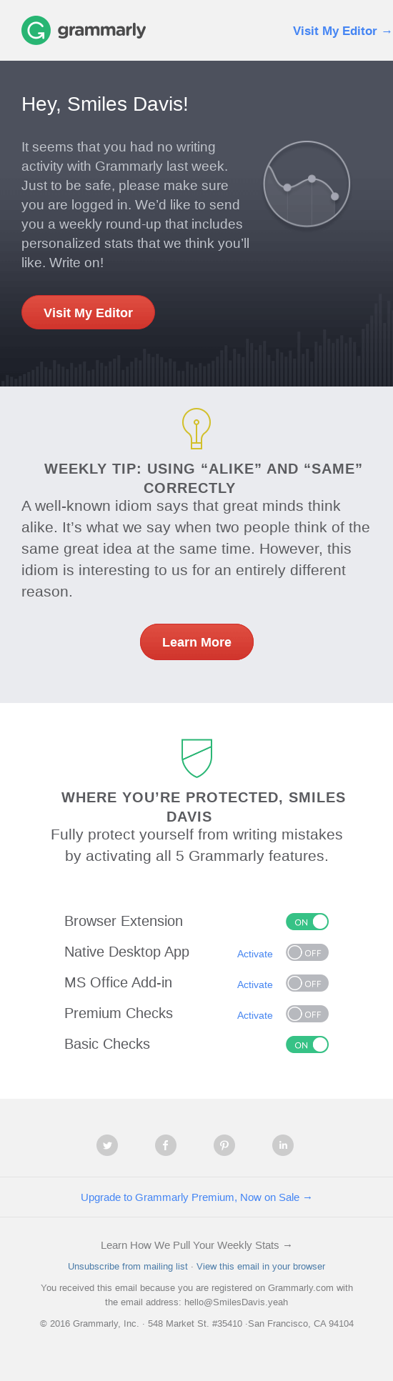 Your Weekly Progress Report & Tips