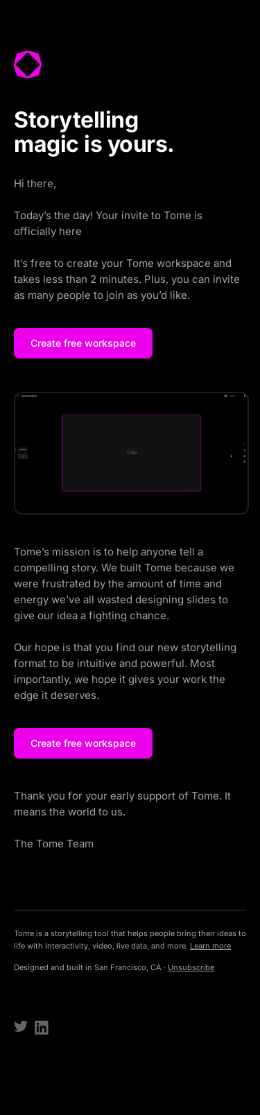 You’re in! Your free Tome invite is here.