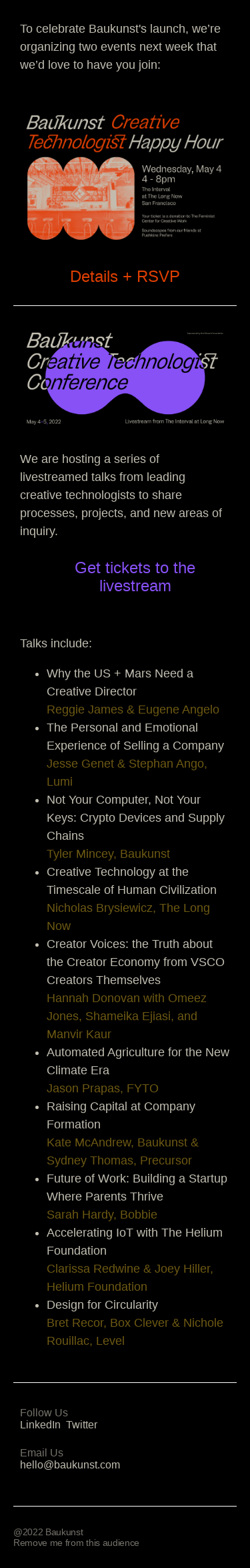 You're invited: Creative Technologist Happy Hour + Livestream