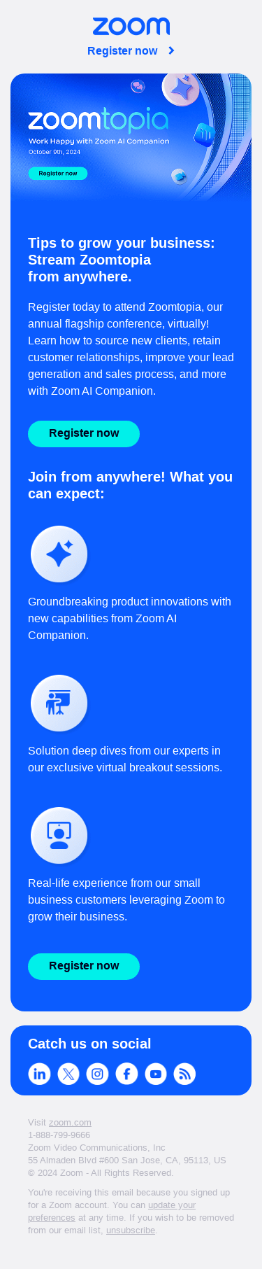 You're invited: Supercharge your business growth at Zoomtopia