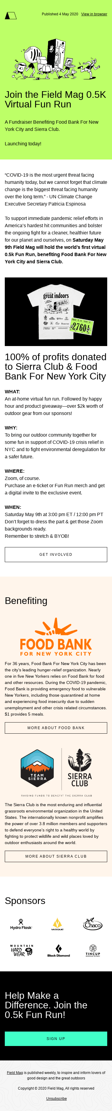 You’re Invited—Join the Field Mag 0.5K Fun Run