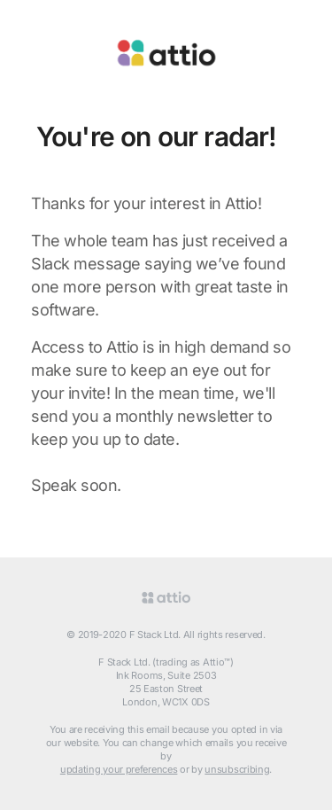 You're on our radar! 📡