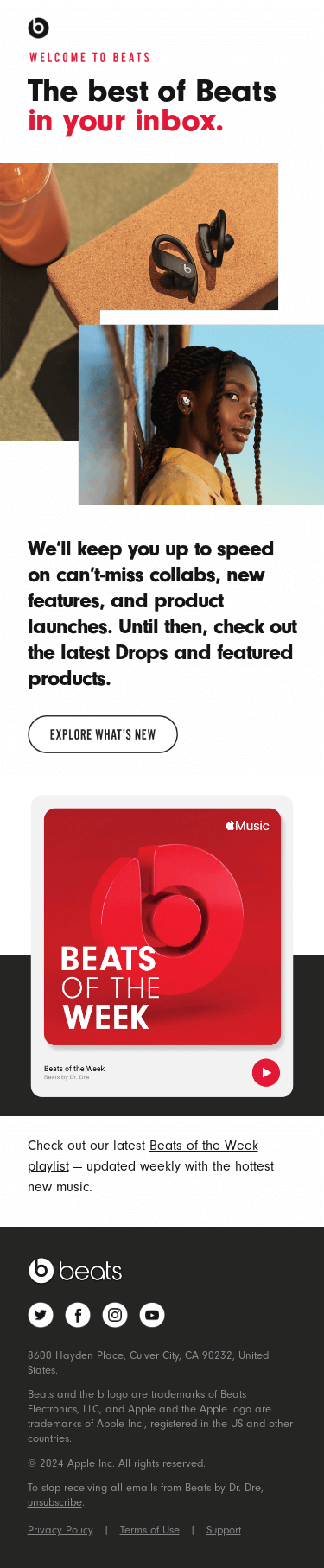 You’re signed up. Welcome to Beats.