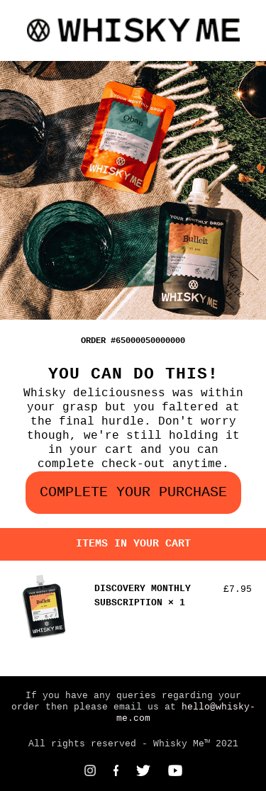 You've left whisky in your cart 🥃