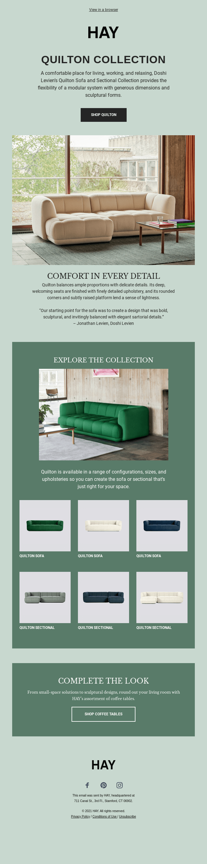 Modular comfort: Shop the Quilton Sofa and Sectional